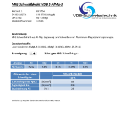 VDB S-ALMG3 Aluminium MIG Schweißdraht 0,8 mm - D100 - 0,5 Kg