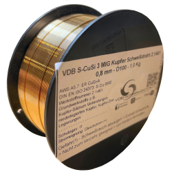 VDB S-CuSi 3 MIG Kupfer Schweißdraht 2.1461 0,8 mm...